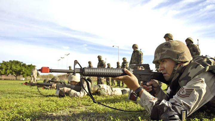 Soldier Is Aiming At Someone